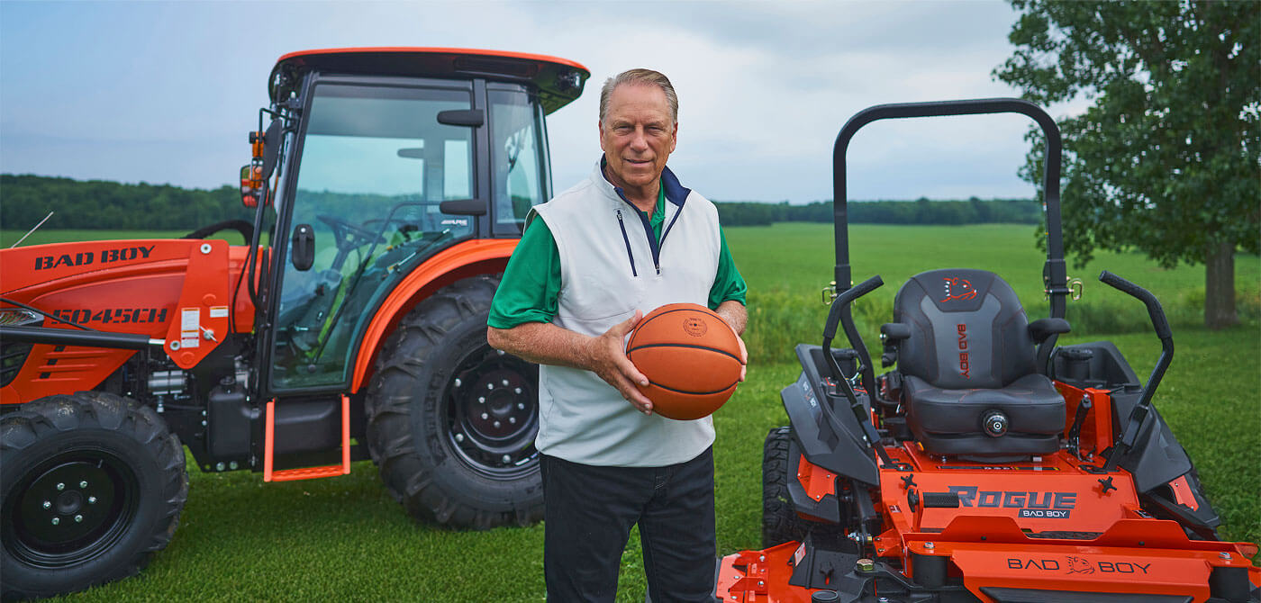 Legendary Coach Tom Izzo joins Bad Boy Mowers in a new ad campaign.